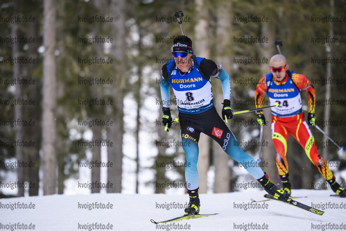 15.02.2020, xkvx, Biathlon IBU Weltmeisterschaft Antholz, Sprint Herren, v.l. Quentin Fillon Maillet (France) in aktion / in action competes