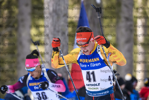 15.02.2020, xkvx, Biathlon IBU Weltmeisterschaft Antholz, Sprint Herren, v.l. Philipp Horn (Germany) in aktion / in action competes