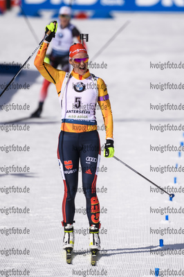 16.02.2020, xkvx, Biathlon IBU Weltmeisterschaft Antholz, Verfolgung Damen, v.l. Denise Herrmann (Germany) gewinnt die Silbermedaille / wins the silver medal