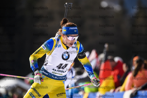 16.02.2020, xkvx, Biathlon IBU Weltmeisterschaft Antholz, Verfolgung Damen, v.l. Linn Persson (Sweden) in aktion / in action competes
