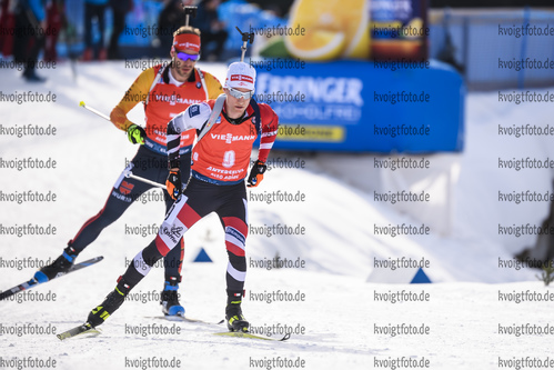 16.02.2020, xkvx, Biathlon IBU Weltmeisterschaft Antholz, Verfolgung Herren, v.l. Felix Leitner (Austria) in aktion / in action competes