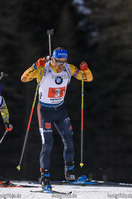 22.02.2020, xkvx, Biathlon IBU Weltmeisterschaft Antholz, Staffel Herren, v.l. Erik Lesser (Germany) in aktion / in action competes