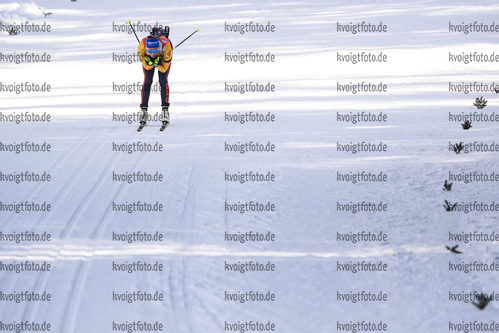 22.02.2020, xkvx, Biathlon IBU Weltmeisterschaft Antholz, Staffel Damen, v.l. Franziska Preuss (Germany) in aktion / in action competes