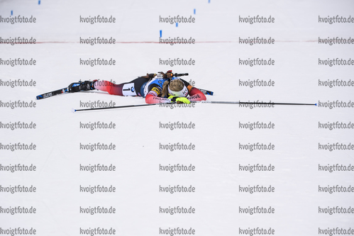 23.02.2020, xkvx, Biathlon IBU Weltmeisterschaft Antholz, Massenstart Damen, v.l. Marte Olsbu Roeiseland (Norway) gewinnt die Goldmedaille / wins the gold medal