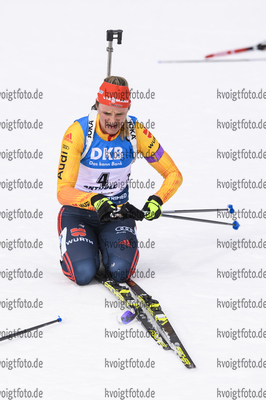 23.02.2020, xkvx, Biathlon IBU Weltmeisterschaft Antholz, Massenstart Damen, v.l. Denise Herrmann (Germany) im Ziel / in the finish
