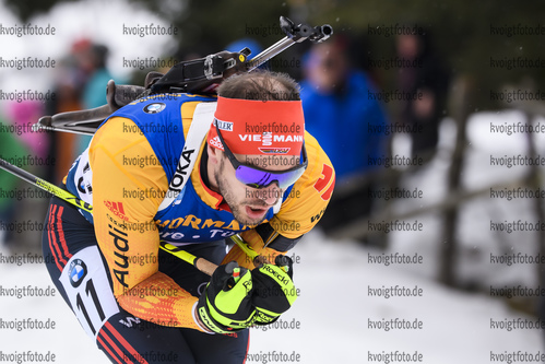 23.02.2020, xkvx, Biathlon IBU Weltmeisterschaft Antholz, Massenstart Herren, v.l. Arnd Peiffer (Germany) in aktion / in action competes