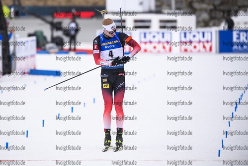23.02.2020, xkvx, Biathlon IBU Weltmeisterschaft Antholz, Massenstart Herren, v.l. Johannes Thingnes Boe (Norway) gewinnt die Goldmedaille / wins the gold medal