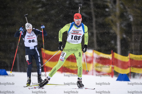 28.02.2020, xkvx, Biathlon DSV Deutschlandpokal Ruhpolding, Sprint - maennlich, v.l. Finn Heisig (Germany)  / 