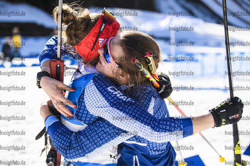 01.03.2020, xkvx, Biathlon DSV Deutschlandpokal Ruhpolding, Staffel - weiblich, v.l. Marlene Fichtner (Germany) und Sophie Spark (Germany)  / 