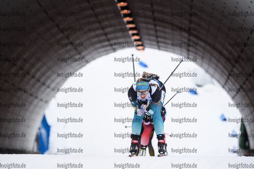 07.03.2020, xkvx, Biathlon IBU Weltcup Nove Mesto na Morave, Staffel Damen, v.l. Anais Bescond (France) in aktion / in action competes