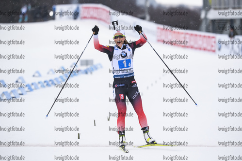 07.03.2020, xkvx, Biathlon IBU Weltcup Nove Mesto na Morave, Staffel Damen, v.l. Tiril Eckhoff (Norway) im Ziel / in the finish