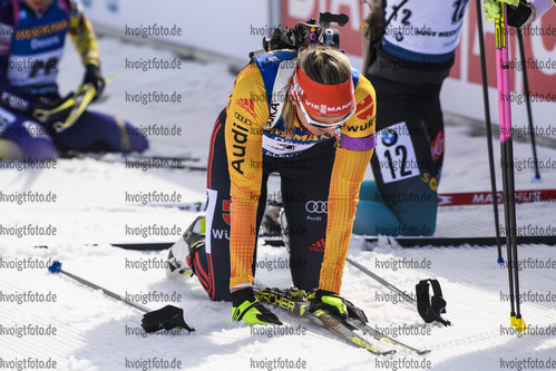 08.03.2020, xkvx, Biathlon IBU Weltcup Nove Mesto na Morave, Massenstart Damen, v.l. Denise Herrmann (Germany) im Ziel / in the finish