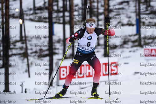 12.03.2020, xkvx, Biathlon IBU Weltcup Kontiolathi, Sprint Herren, v.l. Johannes Dale (Norway) in aktion / in action competes
