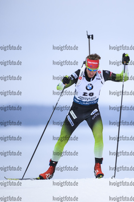 12.03.2020, xkvx, Biathlon IBU Weltcup Kontiolathi, Sprint Herren, v.l. Klemen Bauer (Slovenia) in aktion / in action competes