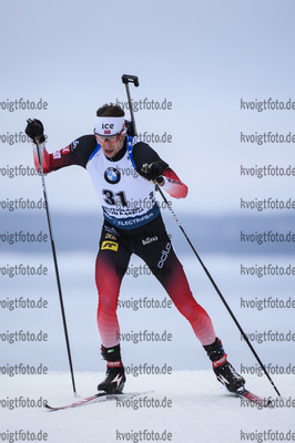 12.03.2020, xkvx, Biathlon IBU Weltcup Kontiolathi, Sprint Herren, v.l. Sturla Holm Laegreid (Norway) in aktion / in action competes