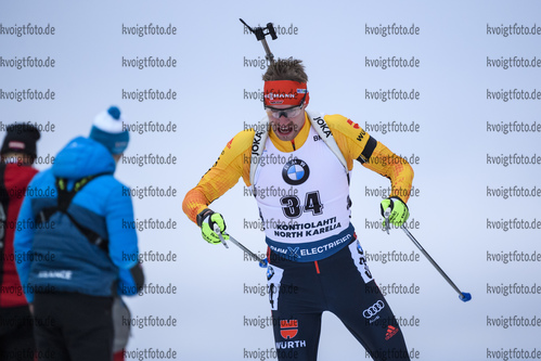 12.03.2020, xkvx, Biathlon IBU Weltcup Kontiolathi, Sprint Herren, v.l. Johannes Kuehn (Germany) in aktion / in action competes