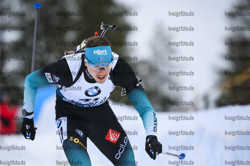 12.03.2020, xkvx, Biathlon IBU Weltcup Kontiolathi, Sprint Herren, v.l. Emilien Jacquelin (France) in aktion / in action competes