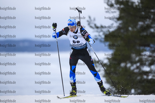 12.03.2020, xkvx, Biathlon IBU Weltcup Kontiolathi, Sprint Herren, v.l. Rene Zahkna (Estonia) in aktion / in action competes