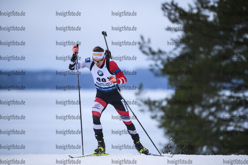 12.03.2020, xkvx, Biathlon IBU Weltcup Kontiolathi, Sprint Herren, v.l. Patrick Jakob (Austria) in aktion / in action competes