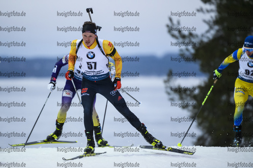 12.03.2020, xkvx, Biathlon IBU Weltcup Kontiolathi, Sprint Herren, v.l. Lucas Fratzscher (Germany) in aktion / in action competes