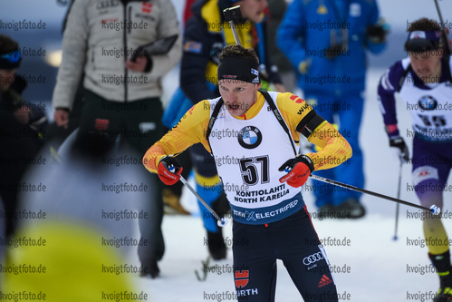 12.03.2020, xkvx, Biathlon IBU Weltcup Kontiolathi, Sprint Herren, v.l. Lucas Fratzscher (Germany) in aktion / in action competes