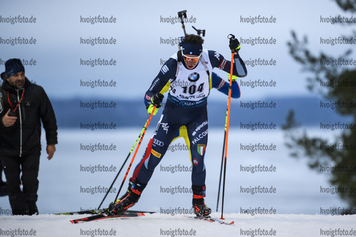 12.03.2020, xkvx, Biathlon IBU Weltcup Kontiolathi, Sprint Herren, v.l. Didier Bionaz (Italy) in aktion / in action competes