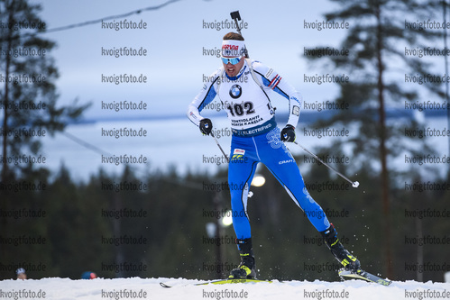 12.03.2020, xkvx, Biathlon IBU Weltcup Kontiolathi, Sprint Herren, v.l. Jaakko Ranta (Finland) in aktion / in action competes