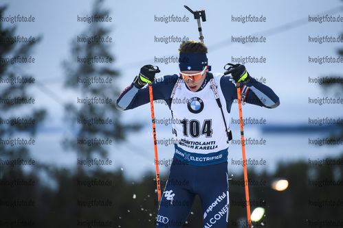 12.03.2020, xkvx, Biathlon IBU Weltcup Kontiolathi, Sprint Herren, v.l. Didier Bionaz (Italy) in aktion / in action competes