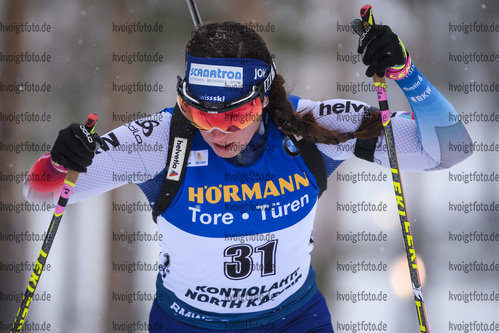 13.03.2020, xkvx, Biathlon IBU Weltcup Kontiolathi, Sprint Damen, v.l. Lena Haecki (Switzerland) in aktion / in action competes