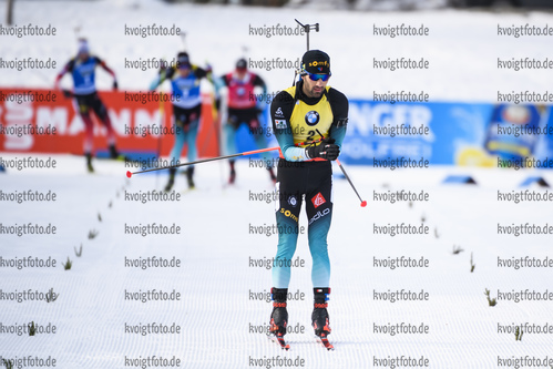 14.03.2020, xkvx, Biathlon IBU Weltcup Kontiolathi, Verfolgung Herren, v.l. Martin Fourcade (France) im Ziel / in the finish