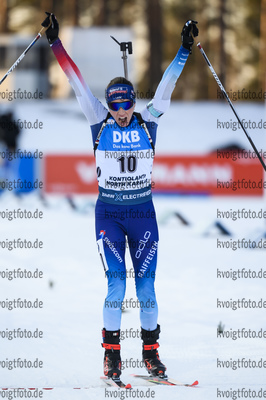 14.03.2020, xkvx, Biathlon IBU Weltcup Kontiolathi, Verfolgung Damen, v.l. Selina Gasparin (Switzerland) im Ziel / in the finish
