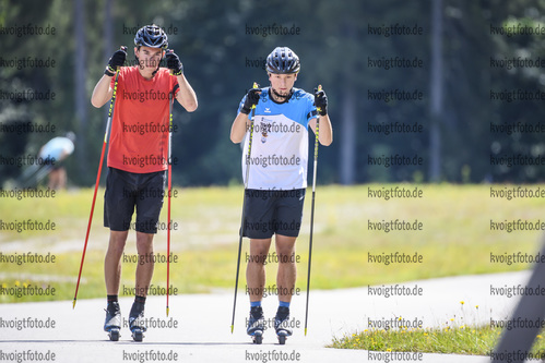 14.07.2020, xkvx, Biathlon Training Ruhpolding, v.l. Silvio Riehl, Linus Maier  