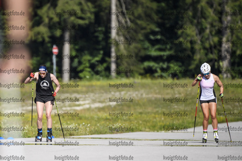 07.08.2020, xkvx, Biathlon Training Ruhpolding, v.l. Vanessa Voigt, Stefanie Scherer  