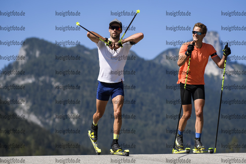 10.08.2020, xkvx, Biathlon Training Ruhpolding, v.l. Matthias Dorfer, Dominic Schmuck  