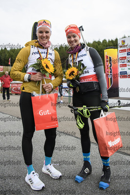 04.09.2020, xkvx, Biathlon Deutsche Meisterschaften Altenberg, Einzel Damen, v.l. Denise Herrmann (Germany), Maren Hammerschmidt (Germany)  / 