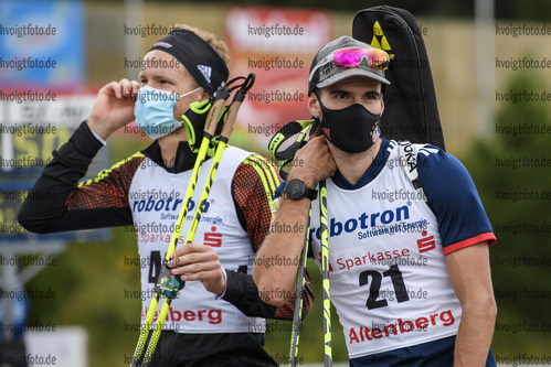 04.09.2020, xkvx, Biathlon Deutsche Meisterschaften Altenberg, Einzel Herren, v.l. Dominic Schmuck (Germany), Matthias Dorfer (Germany)  / 