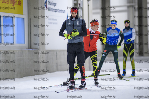 26.10.2020, xkvx, Wintersport - Biathlon Training Oberhof - Skihalle, v.l. Elias Asal (Germany) und Fabian Dietrich (Germany)