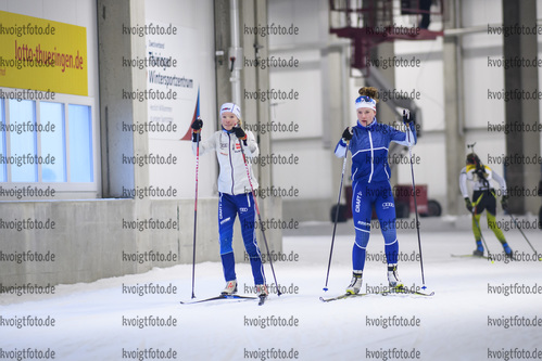 27.10.2020, xkvx, Biathlon NK2 Testwettkampf Oberhof - Skihalle, v.l. Annika Stichling (Germany) und Selina Grotian (Germany)