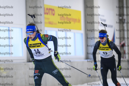 27.10.2020, xkvx, Biathlon NK2 Testwettkampf Oberhof - Skihalle, v.l. Domenic Endler (Germany) und Dorian Endler (Germany)
