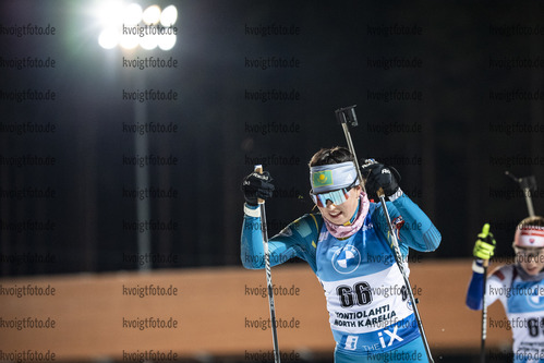 28.11.2020, xkvx, Biathlon IBU Weltcup Kontiolahti, Einzel Damen, v.l. Yelizaveta Belchenko (Kazakhstan) in aktion / in action competes