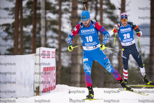 29.11.2020, xkvx, Biathlon IBU Weltcup Kontiolahti, Sprint Herren, v.l. Alexander Loginov (Russia) in aktion / in action competes
