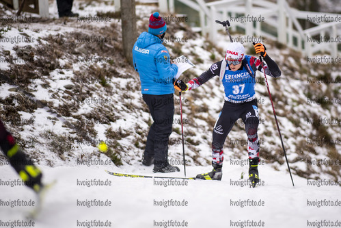 29.11.2020, xkvx, Biathlon IBU Weltcup Kontiolahti, Sprint Herren, v.l. Felix Leitner (Austria) in aktion / in action competes