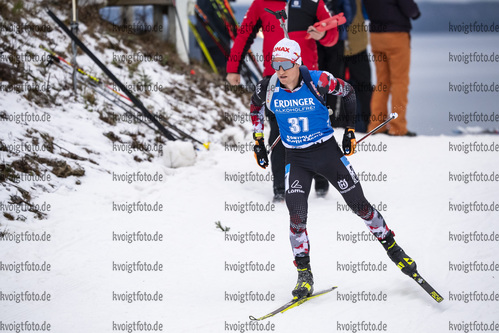 29.11.2020, xkvx, Biathlon IBU Weltcup Kontiolahti, Sprint Herren, v.l. Felix Leitner (Austria) in aktion / in action competes