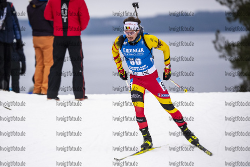 29.11.2020, xkvx, Biathlon IBU Weltcup Kontiolahti, Sprint Herren, v.l. Tom Lahaye-Goffart (Belgium) in aktion / in action competes