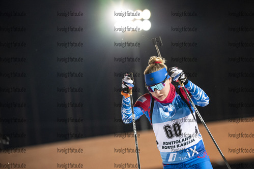 29.11.2020, xkvx, Biathlon IBU Weltcup Kontiolahti, Sprint Damen, v.l. Evgeniya Pavlova (Russia) in aktion / in action competes