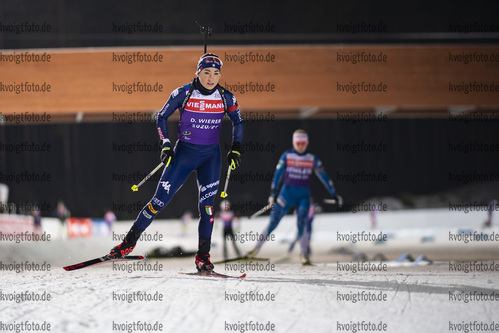 02.12.2020, xkvx, Biathlon IBU Weltcup Kontiolahti, Training Damen und Herren, v.l. Dorothea Wierer (Italy) in aktion / in action competes