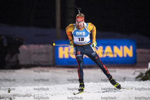 03.12.2020, xkvx, Biathlon IBU Weltcup Kontiolahti, Sprint Herren, v.l. Johannes Kuehn (Germany) in aktion / in action competes