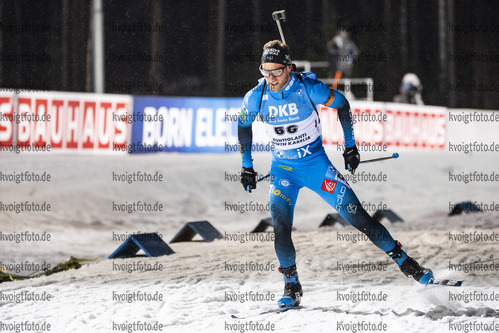 03.12.2020, xkvx, Biathlon IBU Weltcup Kontiolahti, Sprint Herren, v.l. Antonin Guigonnat (France) in aktion / in action competes