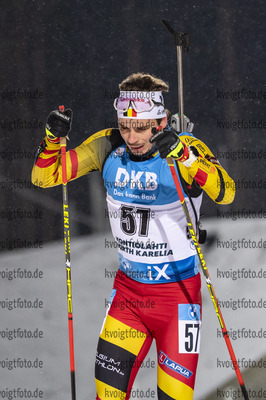 03.12.2020, xkvx, Biathlon IBU Weltcup Kontiolahti, Sprint Herren, v.l. Tom Lahaye-Goffart (Belgium) in aktion / in action competes