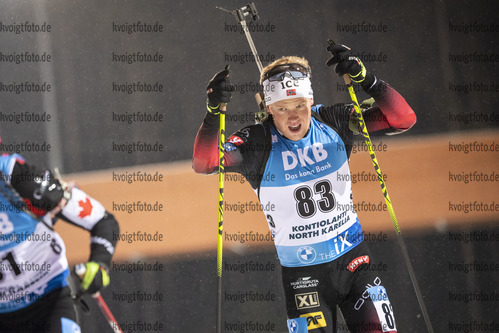 03.12.2020, xkvx, Biathlon IBU Weltcup Kontiolahti, Sprint Herren, v.l. Johannes Dale (Norway) in aktion / in action competes